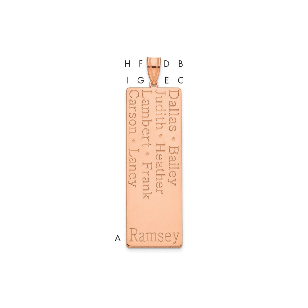 14K Roségold 8 Name Familie Anhänger
