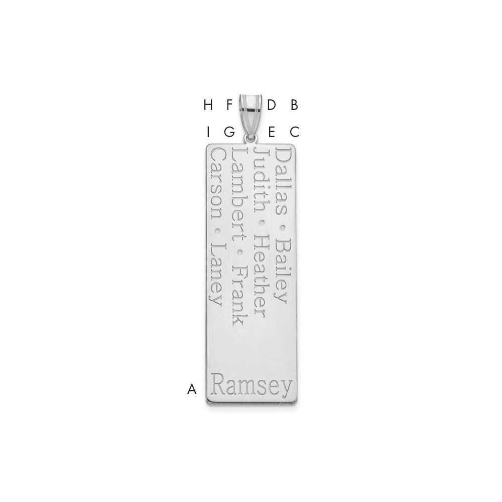 Sterlingsilber Silber/rhodiniert 8 Name Familie Anhänger