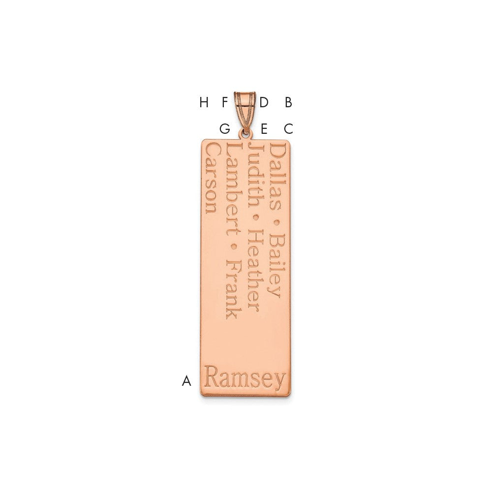 14K Roségold 7 Name Familie Anhänger