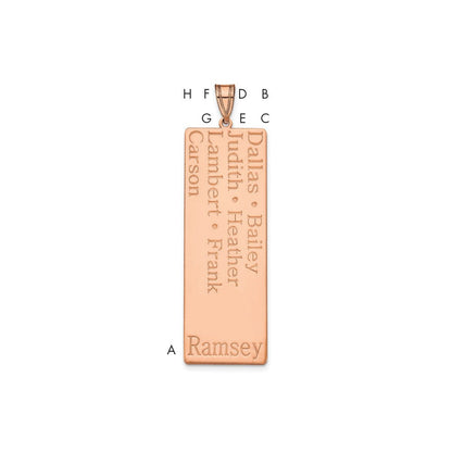 14K Roségold 7 Name Familie Anhänger