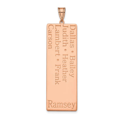 14K Roségold 7 Name Familie Anhänger
