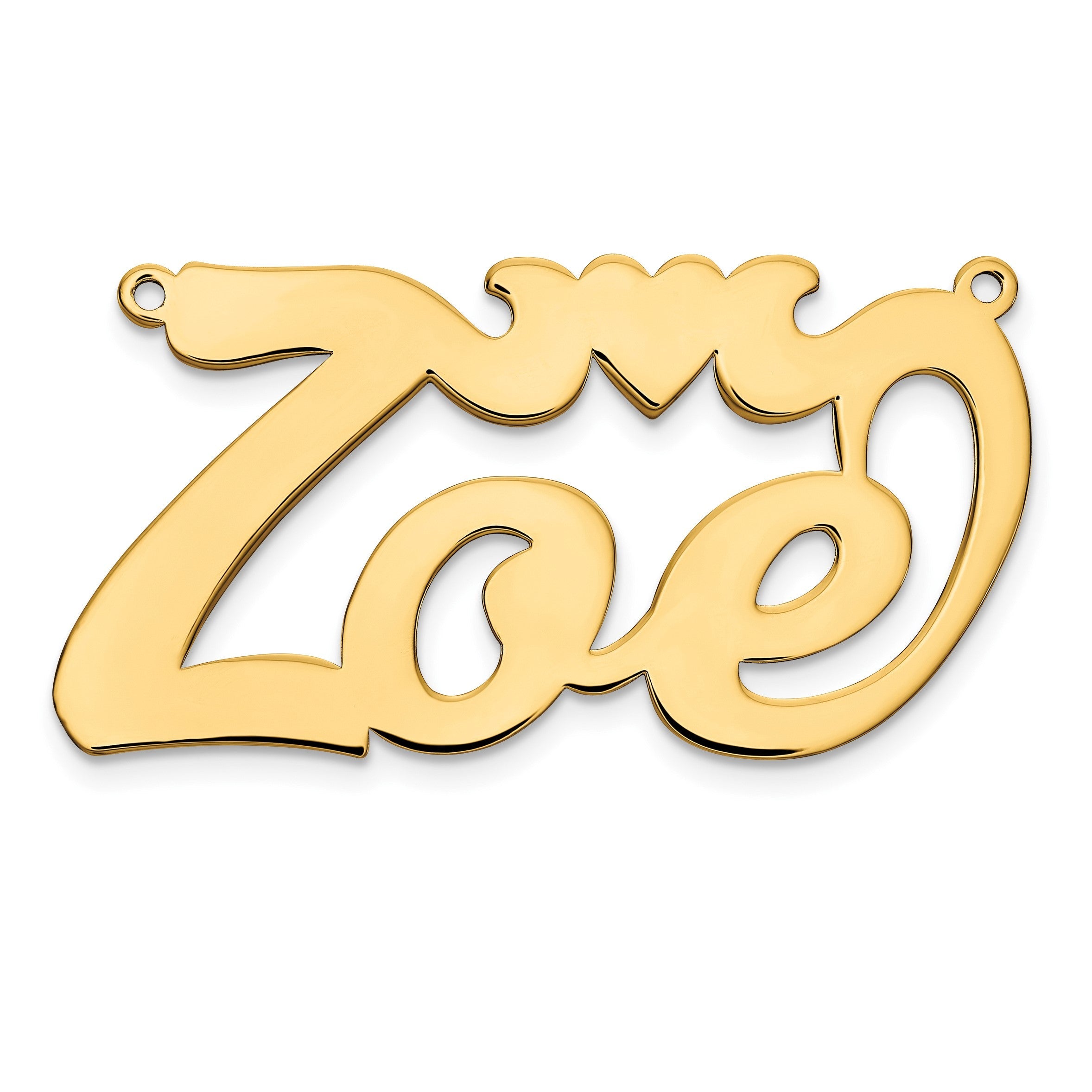 14K Gelbgold Poliert Herz Name Platte