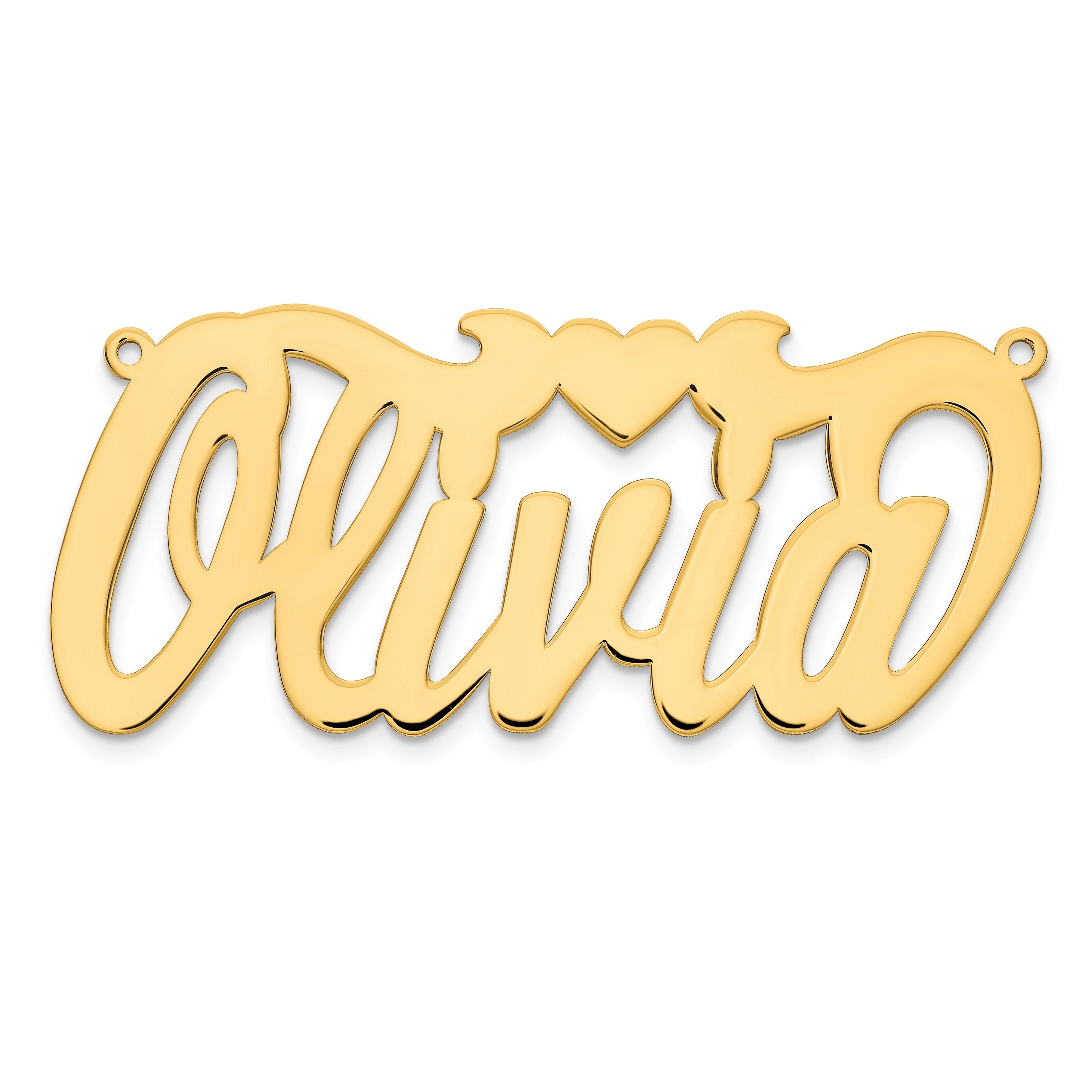 14K Gelbgold Poliert Herz Name Platte