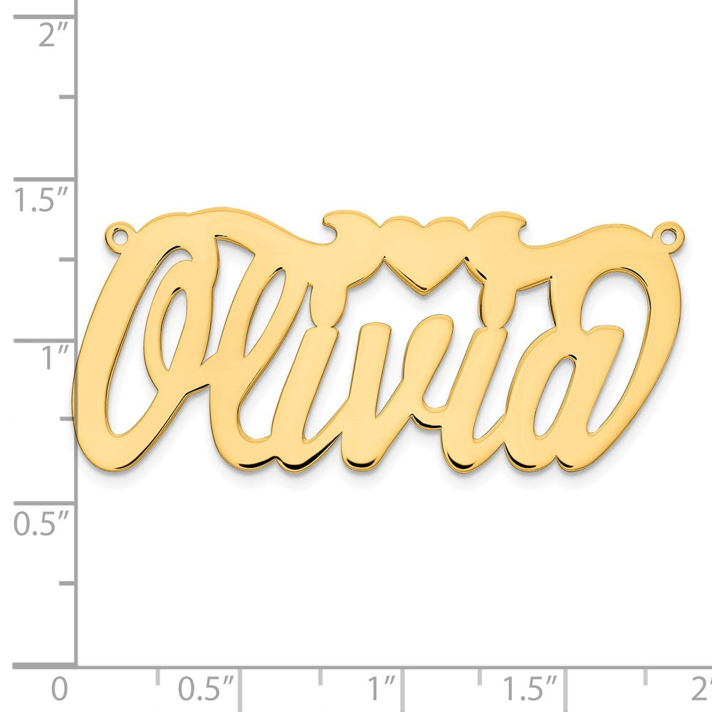 14K Gelbgold Poliert Herz Name Platte