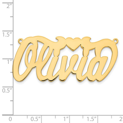 14K Gelbgold Poliert Herz Name Platte