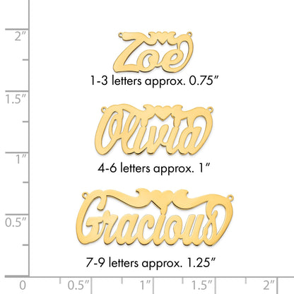 14K Gelbgold Poliert Herz Name Platte