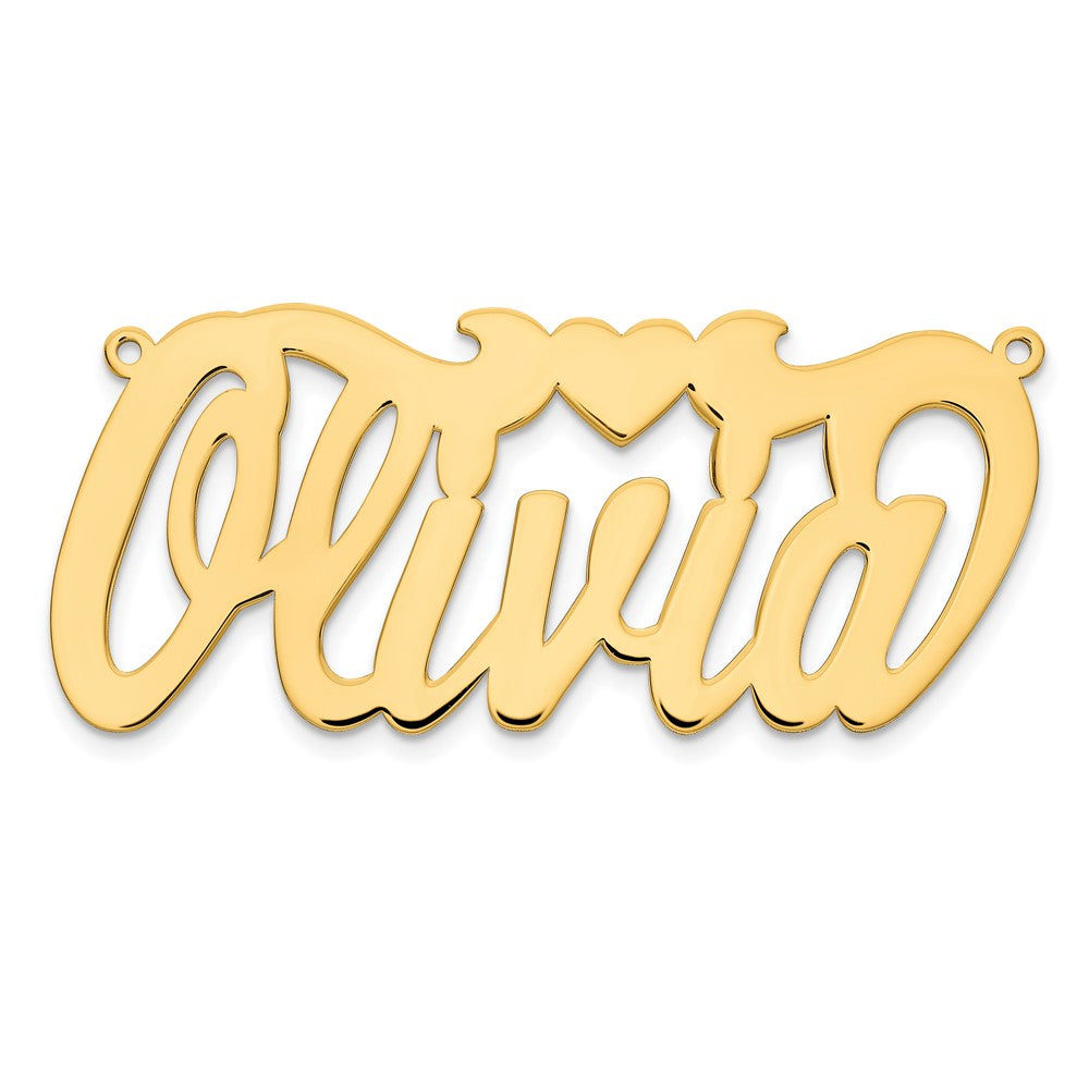 Vergoldet Sterlingsilber /gold Poliert Herz Name Platte