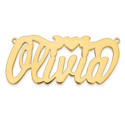 Vergoldet Sterlingsilber /gold Poliert Herz Name Platte