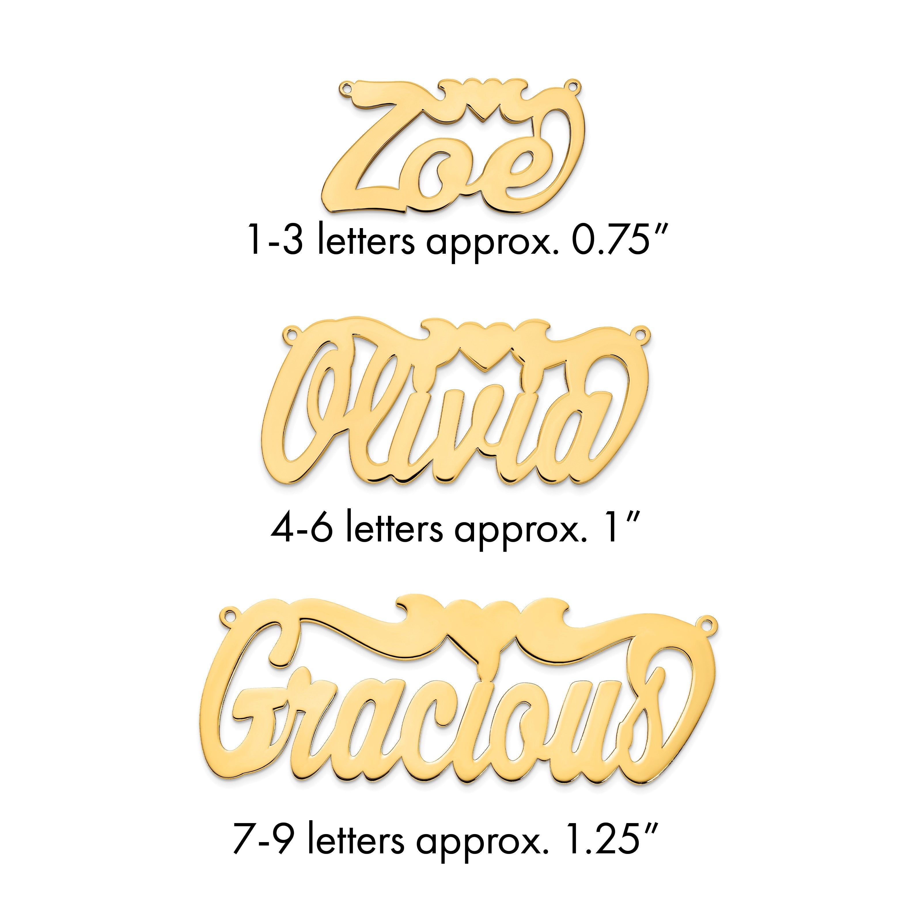 14K Gelbgold Poliert Herz Name Platte