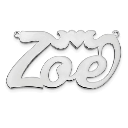 14K Weißgold Poliert Herz Name Platte