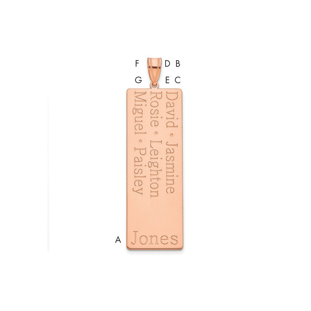 14K Roségold 6 Name Familie Anhänger