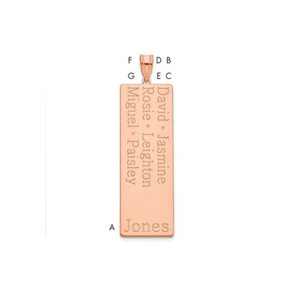 14K Roségold 6 Name Familie Anhänger