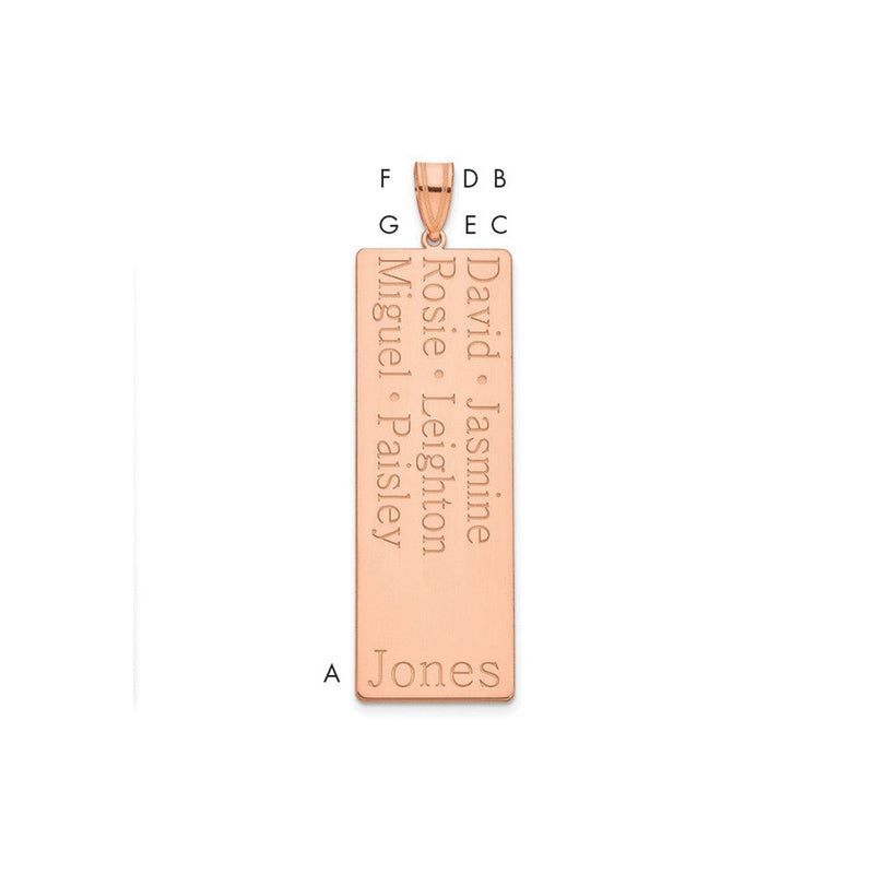 14K Roségold 6 Name Familie Anhänger