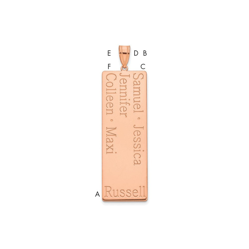 14K Roségold 5 Name Familie Anhänger