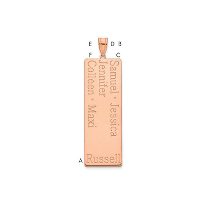 14K Roségold 5 Name Familie Anhänger