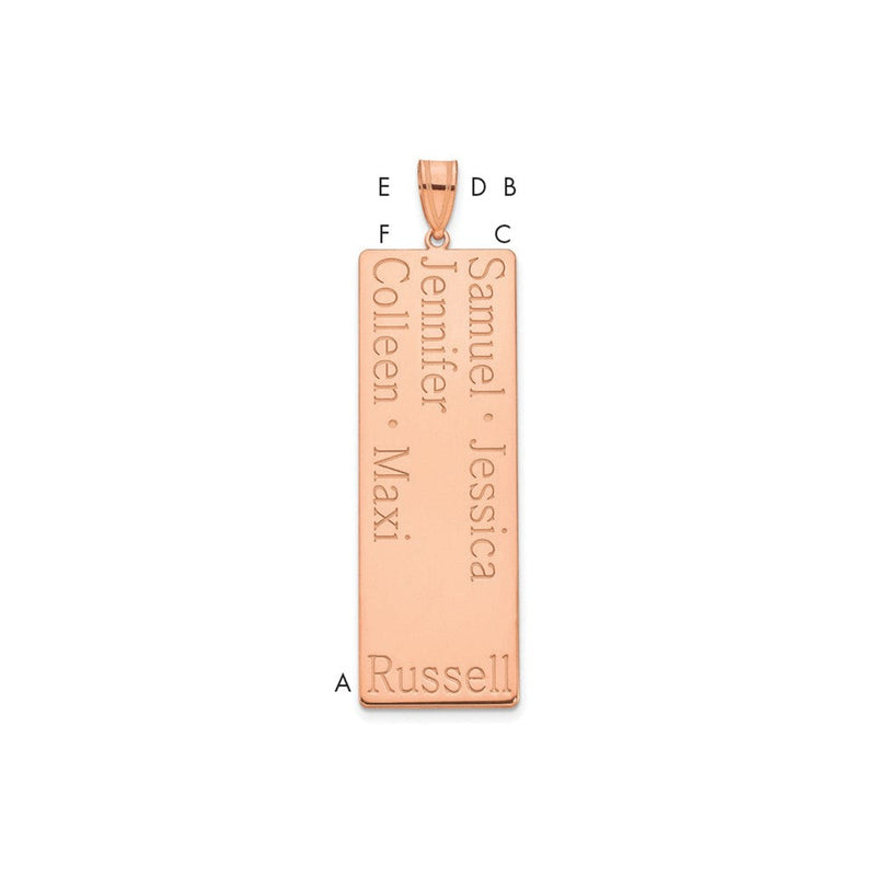 14K Roségold 5 Name Familie Anhänger