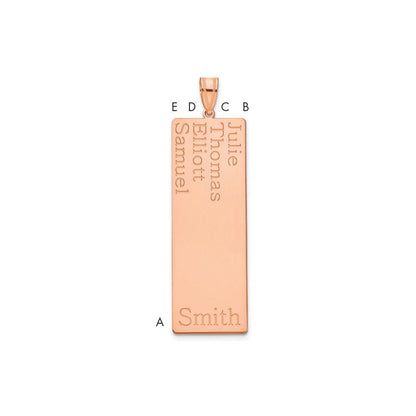 14K Roségold 4 Name Familie Anhänger