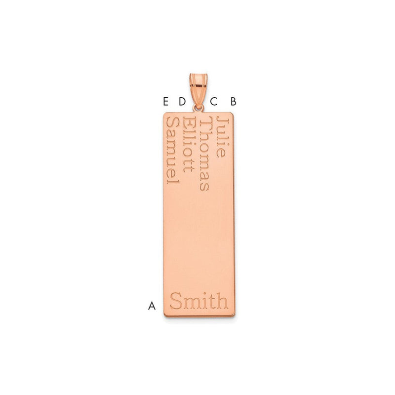 14K Roségold 4 Name Familie Anhänger