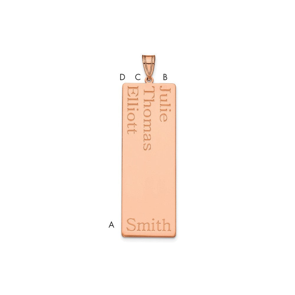 14K Roségold 3 Name Familie Anhänger