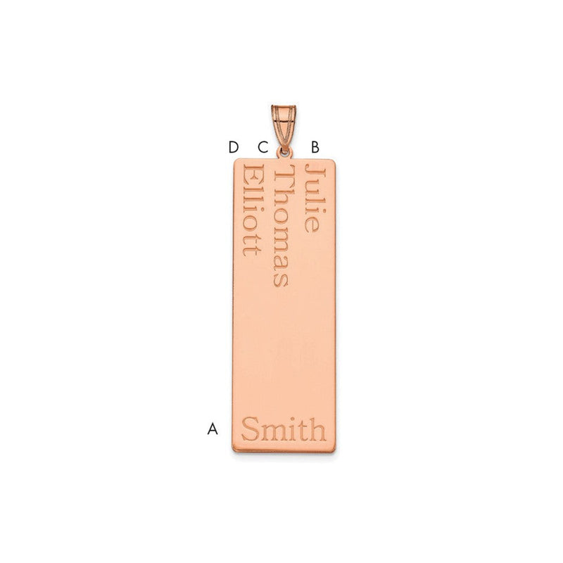 14K Roségold 3 Name Familie Anhänger
