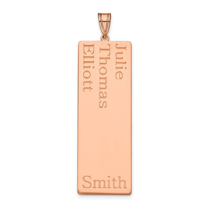 14K Roségold 3 Name Familie Anhänger
