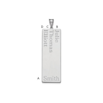 Sterlingsilber Silber/rhodiniert 3 Name Familie Anhänger