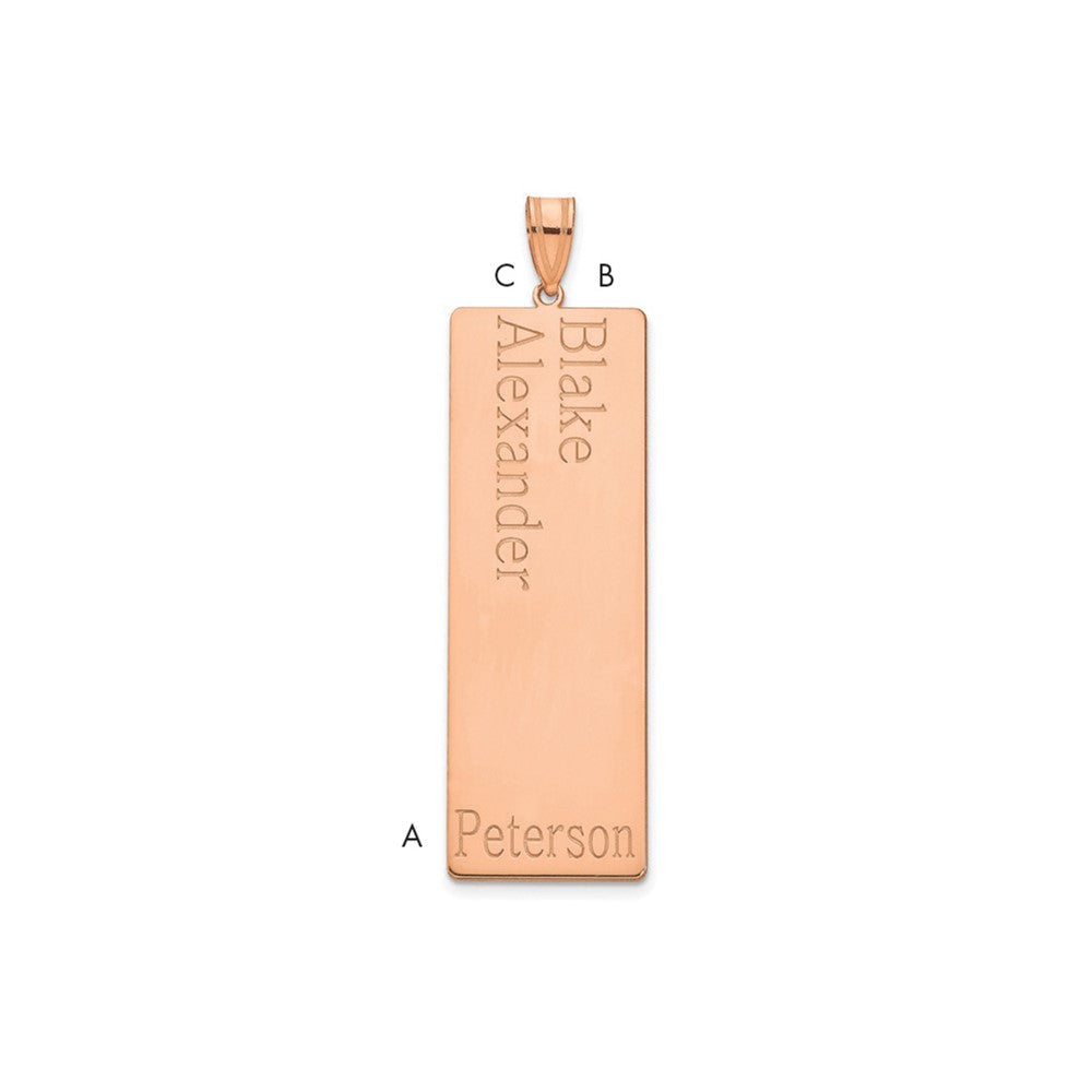 14K Roségold 2 Name Familie Anhänger