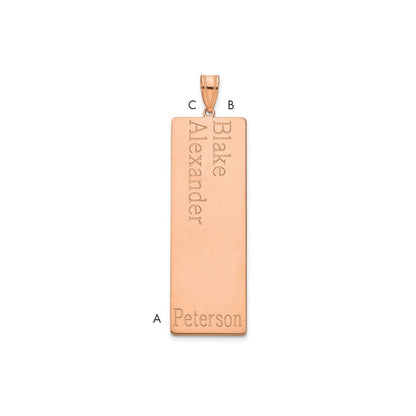 14K Roségold 2 Name Familie Anhänger