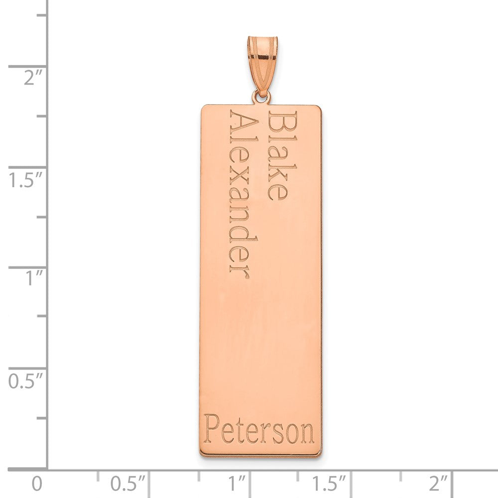 14K Roségold 2 Name Familie Anhänger
