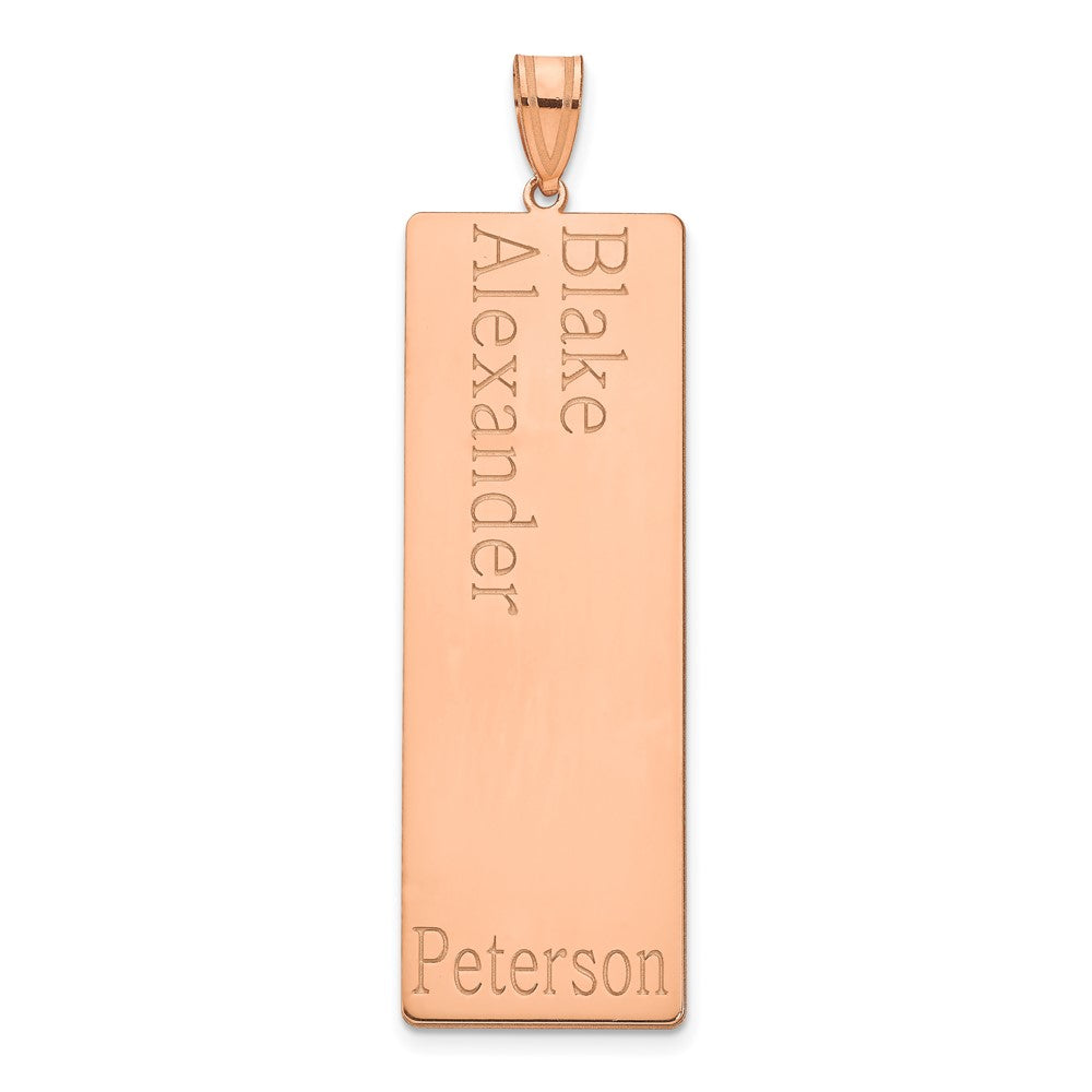 14K Roségold 2 Name Familie Anhänger