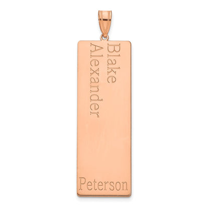 14K Roségold 2 Name Familie Anhänger