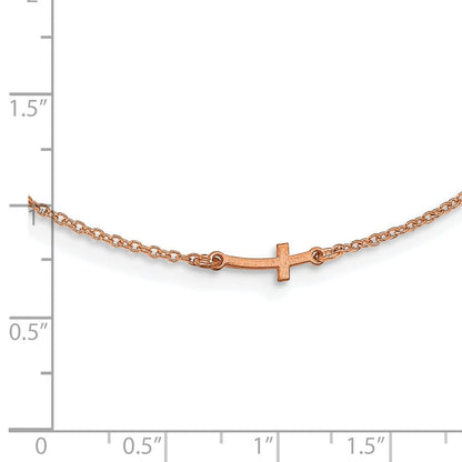 14K Roségold Gebürstet 1 Initiale/symbol Halskette
