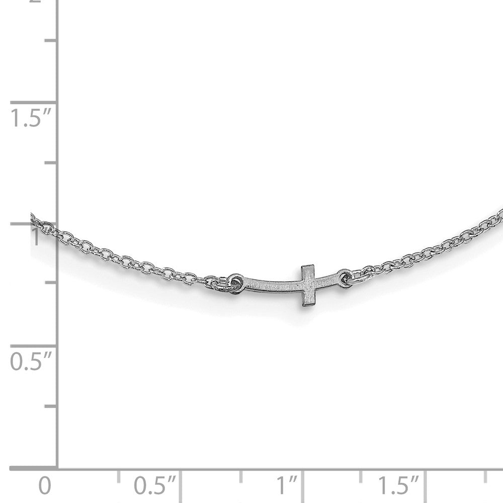 Sterlingsilber Silber/rhodiniert Gebürstet 1 Initiale/symbol Halskette