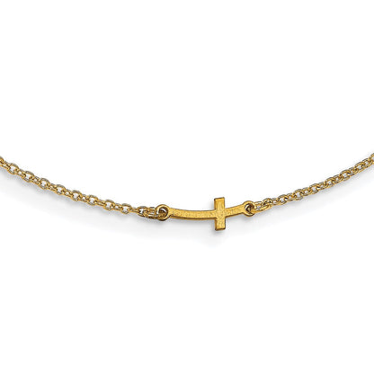 14K Gelbgold Gebürstet 1 Initiale/symbol Halskette