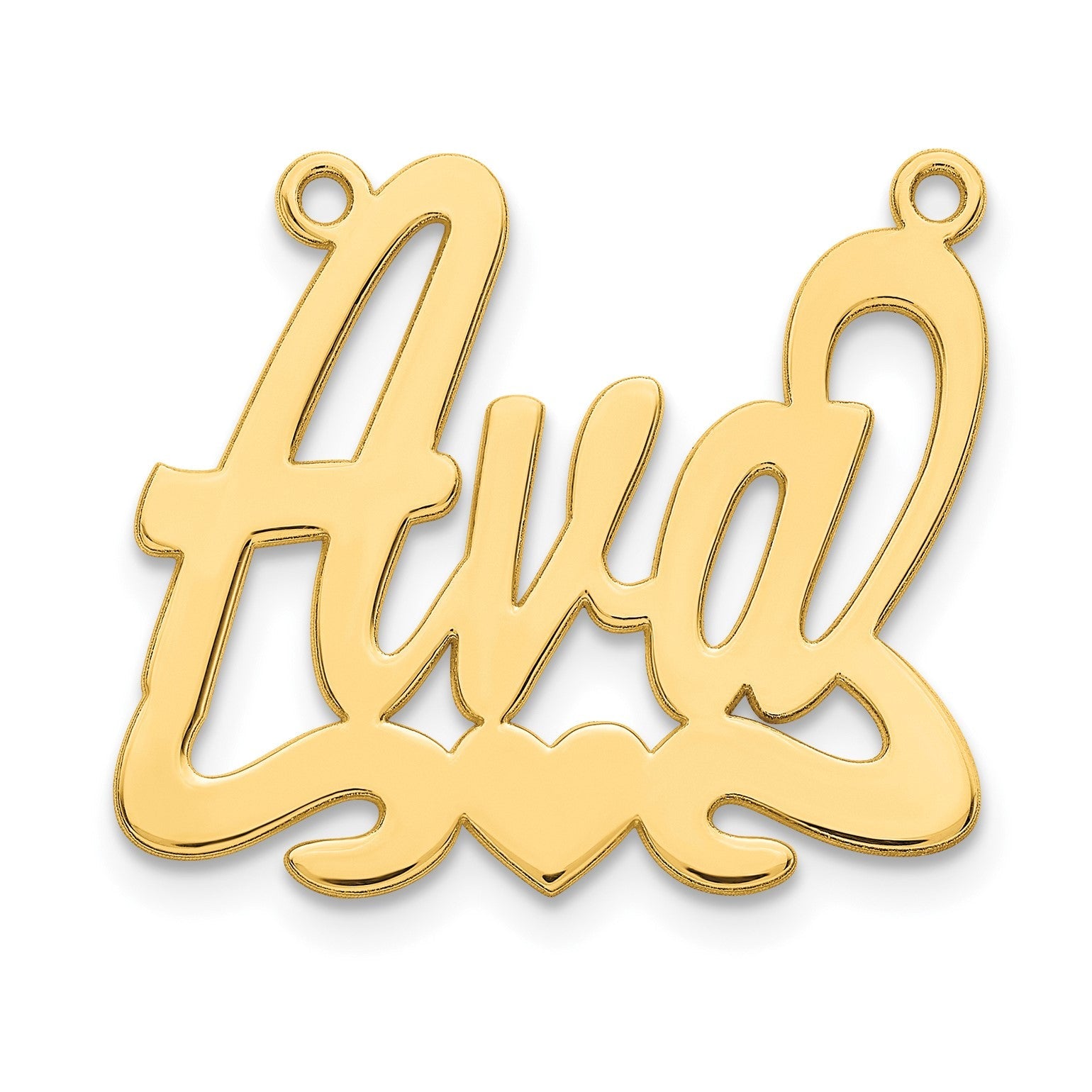 Vergoldet Sterlingsilber /gold Herz Name Platte