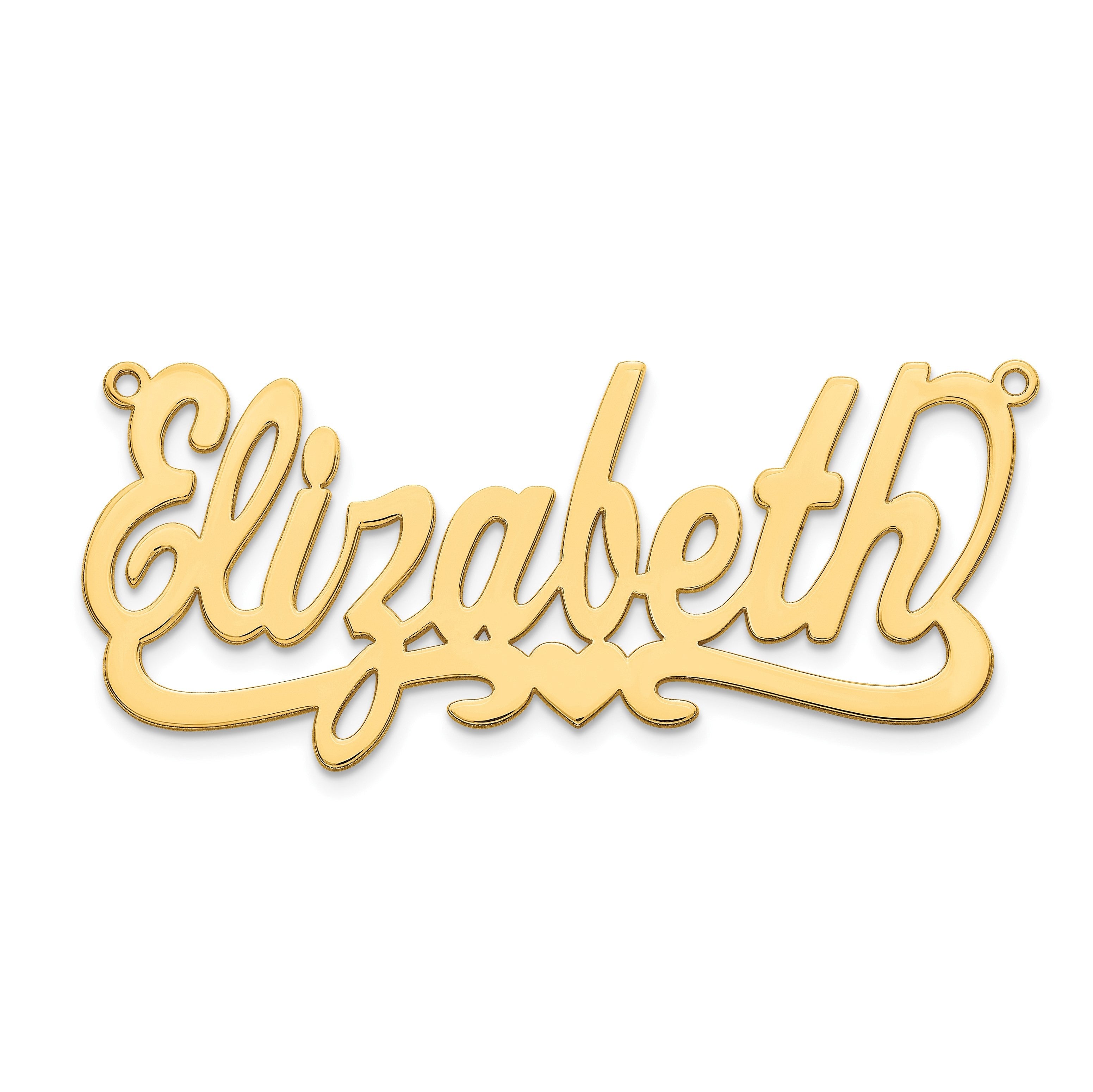 Vergoldet Sterlingsilber /gold Herz Name Platte