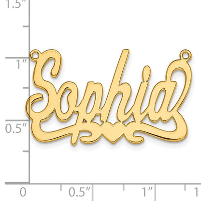 Vergoldet Sterlingsilber /gold Herz Name Platte