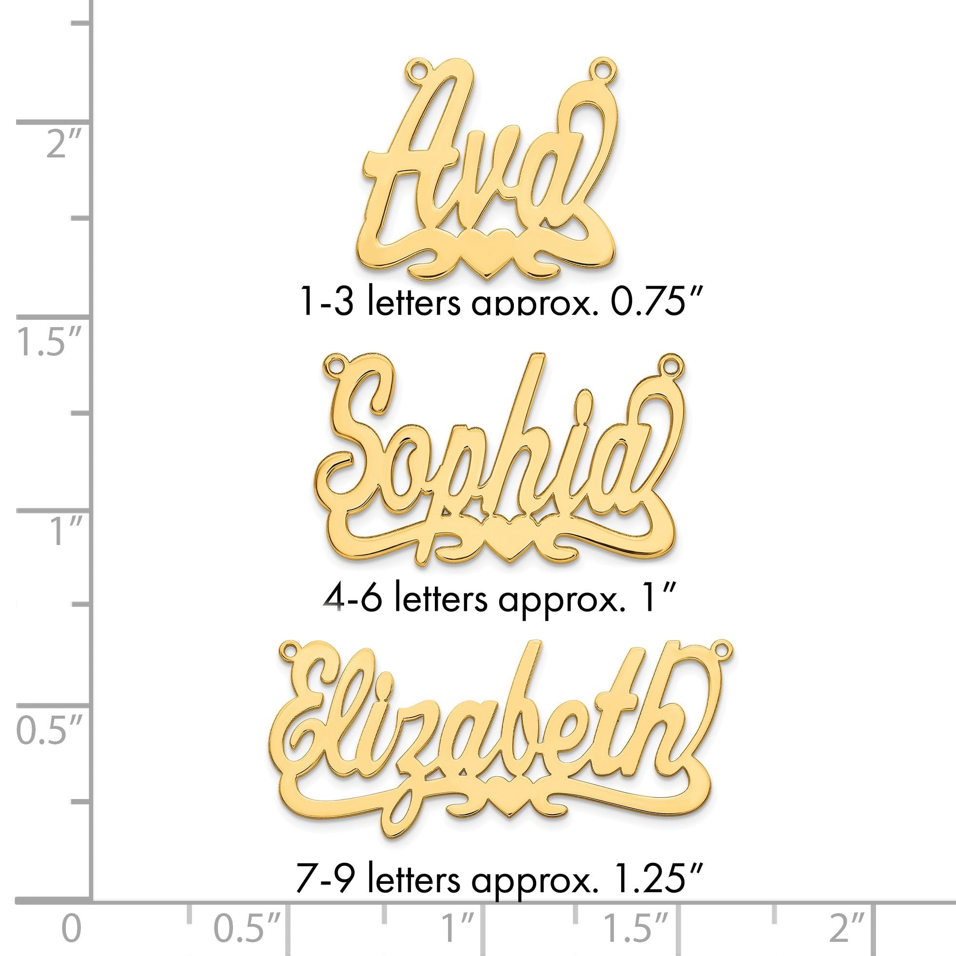 Vergoldet Sterlingsilber /gold Herz Name Platte