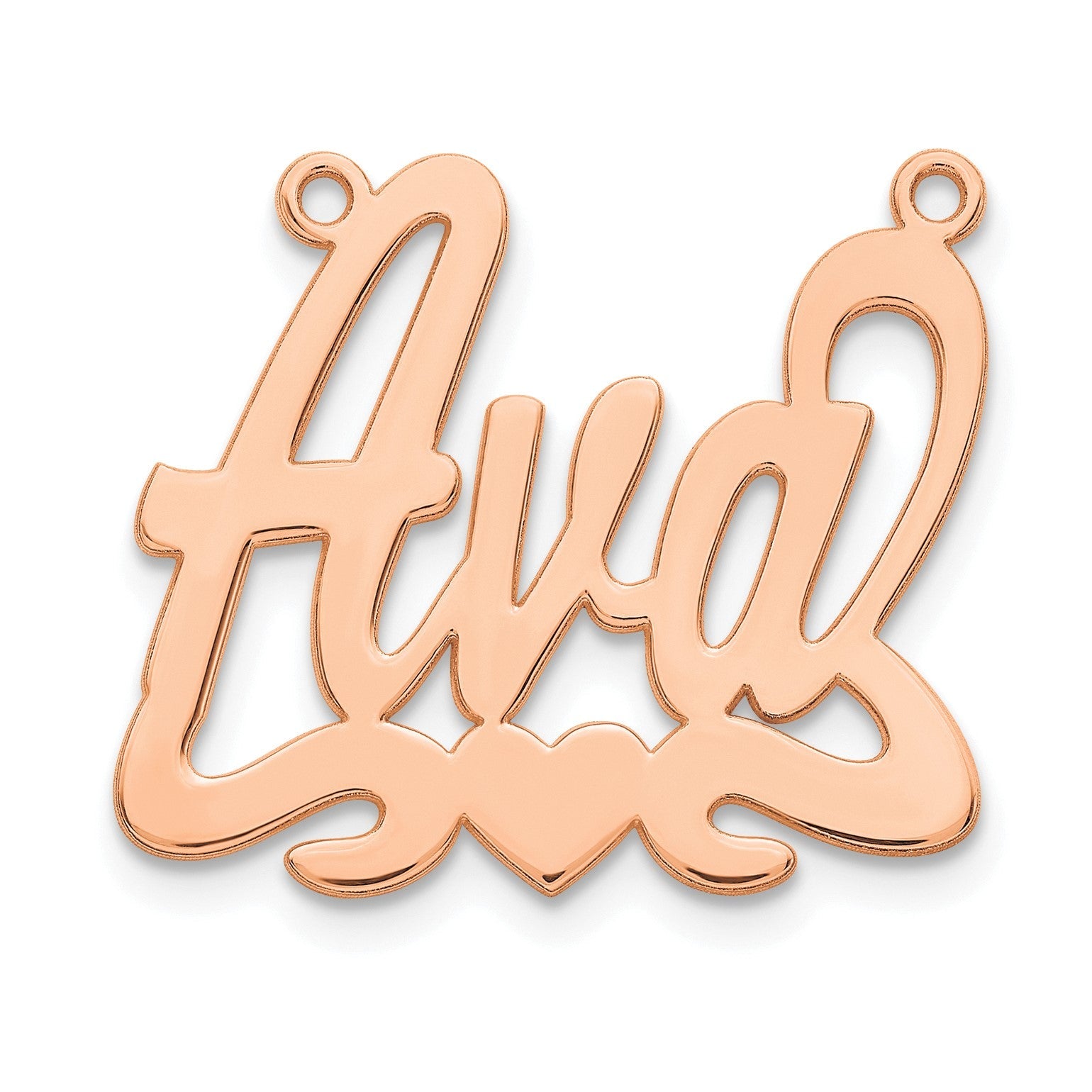 14K Roségold Herz Name Platte