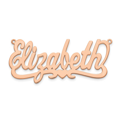 14K Roségold Herz Name Platte