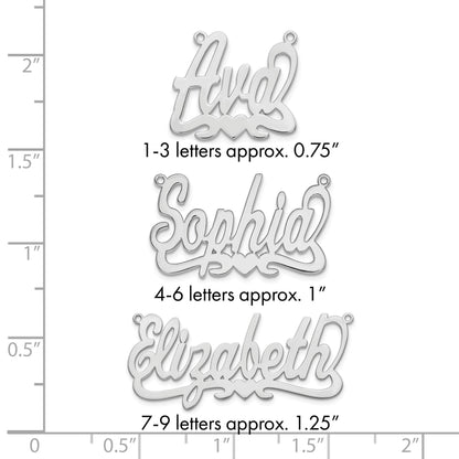 Sterlingsilber Silber/rhodiniert Herz Name Platte