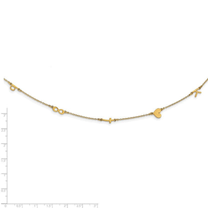 Vergoldet Sterlingsilber /gold Gebürstet 5 Initiale/symbol Halskette