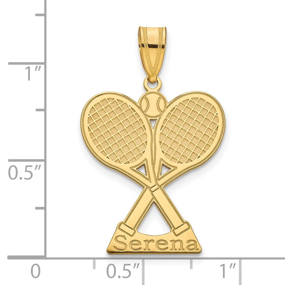 Vergoldet Sterlingsilber /gold Personalisiert Tennis Anhänger