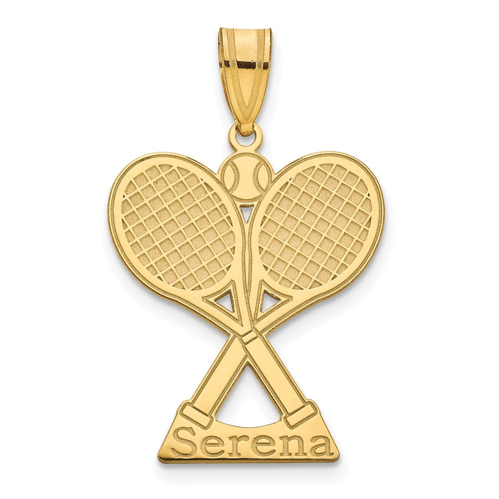 Vergoldet Sterlingsilber /gold Personalisiert Tennis Anhänger