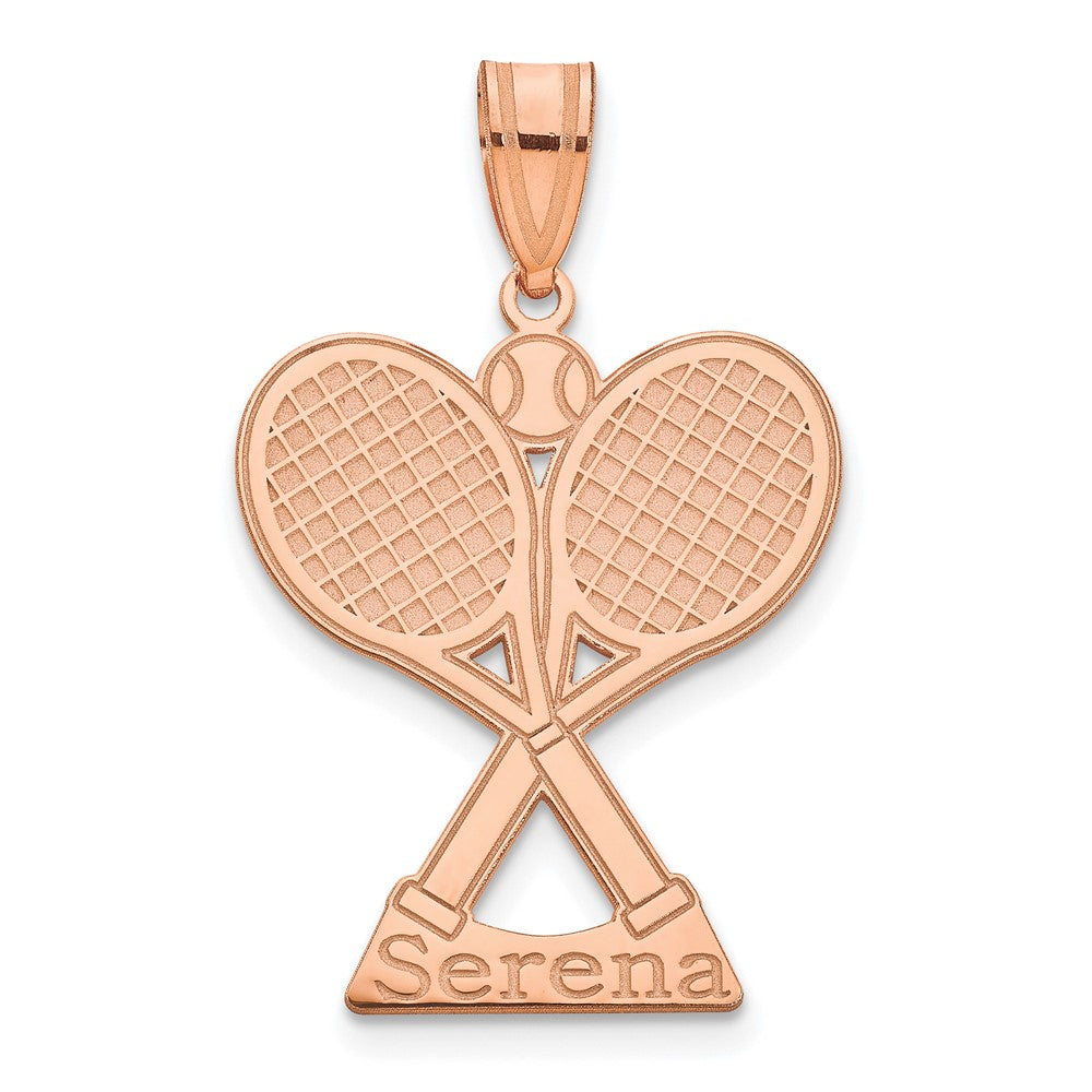 14K Roségold Personalisiert Tennis Anhänger