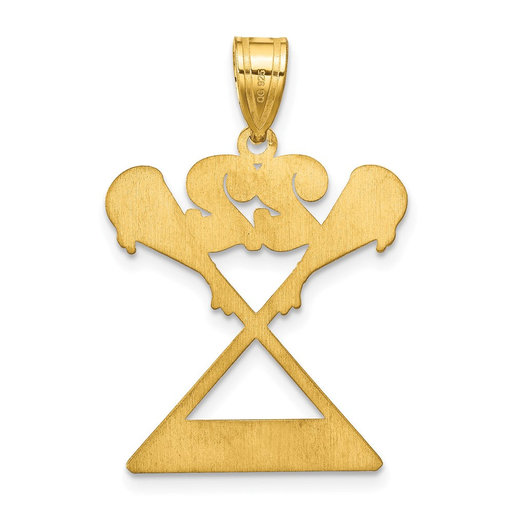 14K Gelbgold Personalisiert Lacrosse Anhänger
