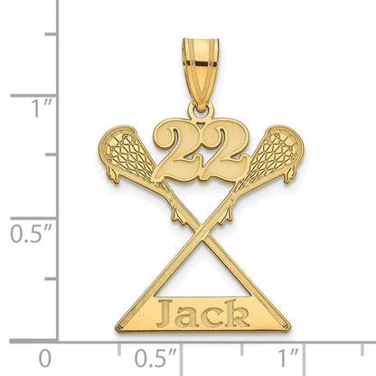 Vergoldet Sterlingsilber /gold Personalisiert Lacrosse Anhänger