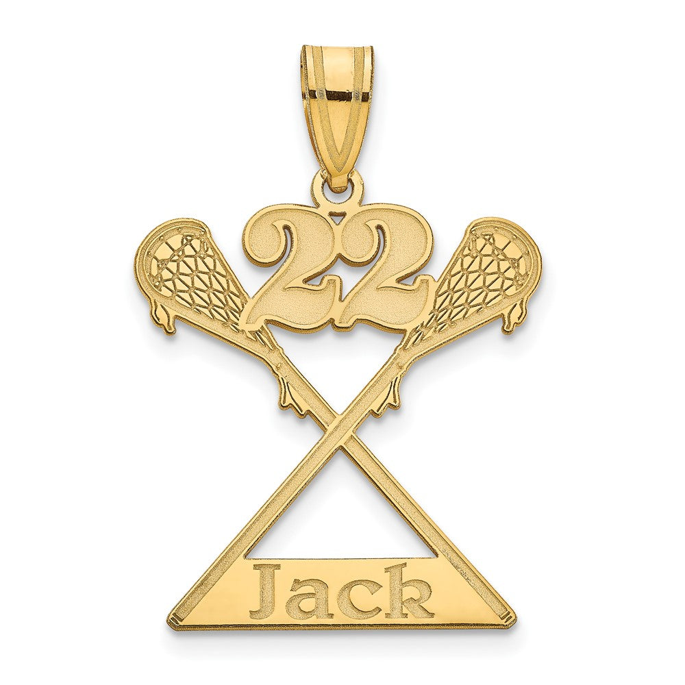 Vergoldet Sterlingsilber /gold Personalisiert Lacrosse Anhänger