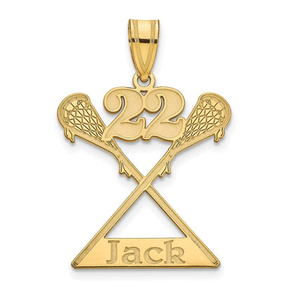 Vergoldet Sterlingsilber /gold Personalisiert Lacrosse Anhänger