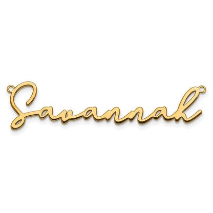 14K Gelbgold Poliert Bathinda Schriftart Name Platte